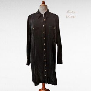 Vtg   EDDIE BAUER “Velvet” cotton button down long dress  SZ L?